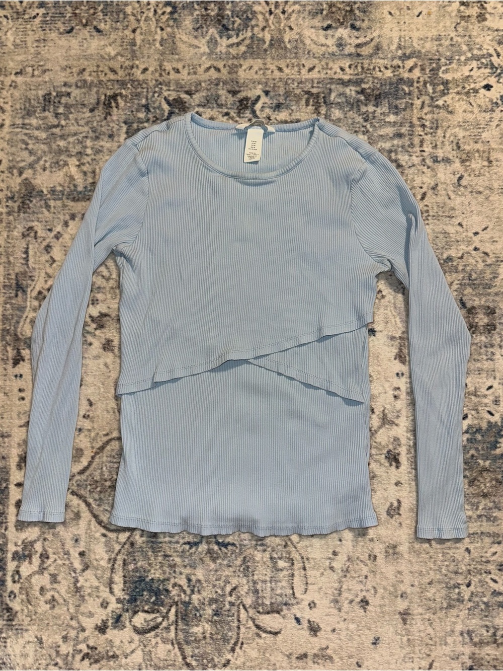 Ribbed long sleeve nursing top